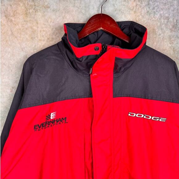VTG 90s Dodge Ram Puffer Jacket Mens Sz XL Red Black Logo Cars Trucks Diesel - Picture 7 of 8